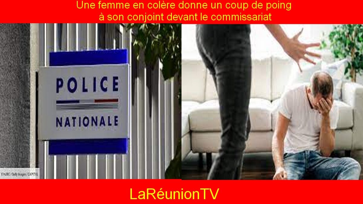 Une Femme En Col Re Donne Un Coup De Poing Son Conjoint Devant Le