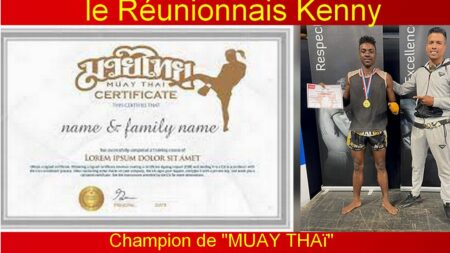 Muay Thaï : le Réunionnais Kenny Cerveaux sacré champion de France des -60 kg Du 28 au 29 janvier, le Championnat de France de Muay Thaï s'est déroulé à Marseille. Quelques Réunionnais étaient présents. Les titres de champion et de vice-champion ont été remportés, ce qui a suffi à mettre La Réunion sous les projecteurs