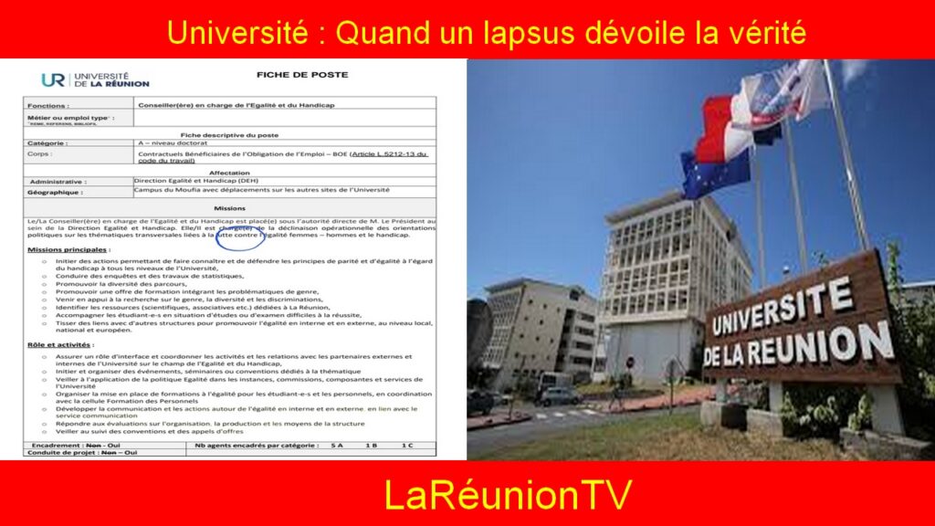 Université : Quand un lapsus dévoile la vérité